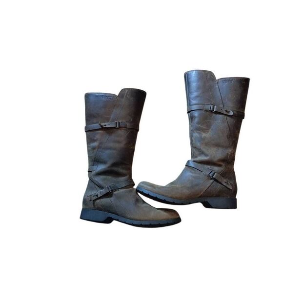 Teva De La Vina Boots Women's Size 9 Brown Waterproof Leather Buckle Tall Riding - Picture 3 of 16